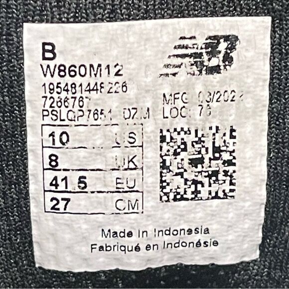 New Balance Fresh Foam X 860v12 W860M12 Women's Black Running Shoes Size 10B - Picture 3 of 16